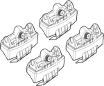 Nordrive Kit Άκρα-Πόδια για Μπάρες Fiat 500 2007 4τμχ