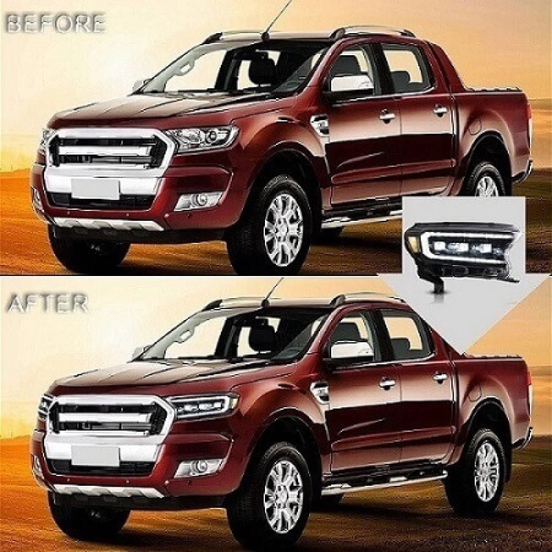 Auto Gs Μπροστινά Φανάρια Led για Ford Ranger 2015-2020 2τμχ