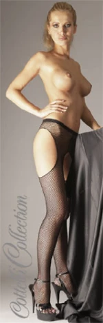 Cottelli Collection Fishnet Open Tights Black