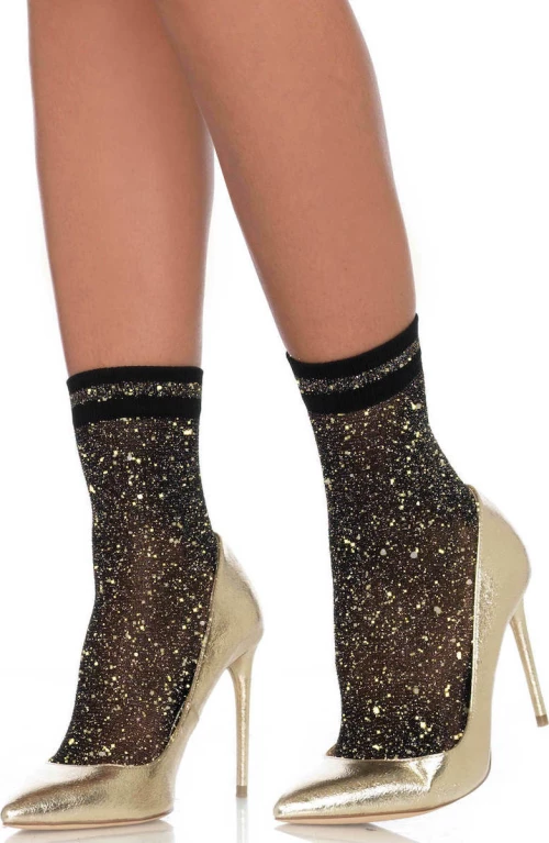Leg Avenue 3041 Lurex Anklets Black