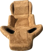 Auto Gs Καθίσματα Bucket RS Suede Alcantara Μπεζ με Μπεζ Ραφές Σετ 2 Τεμ