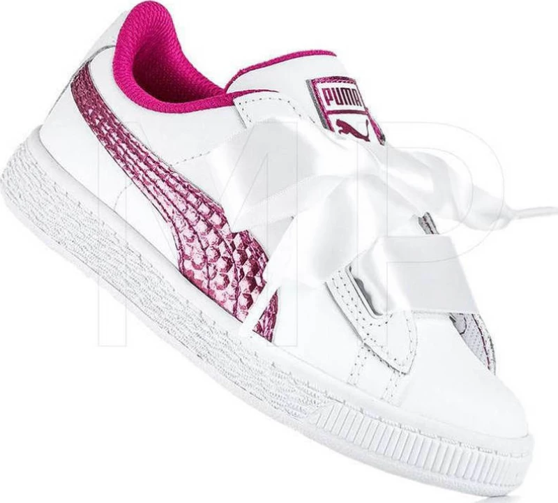 Puma Παιδικό Sneaker Basket Heart Coated Glam για Κορίτσι Λευκό