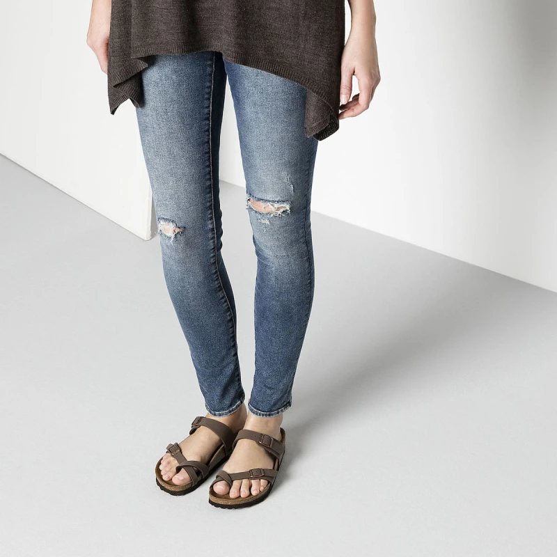 Birkenstock Mayari Birko-Flor Δερμάτινα Ανατομικά Σανδάλια Mocha Regular Fit