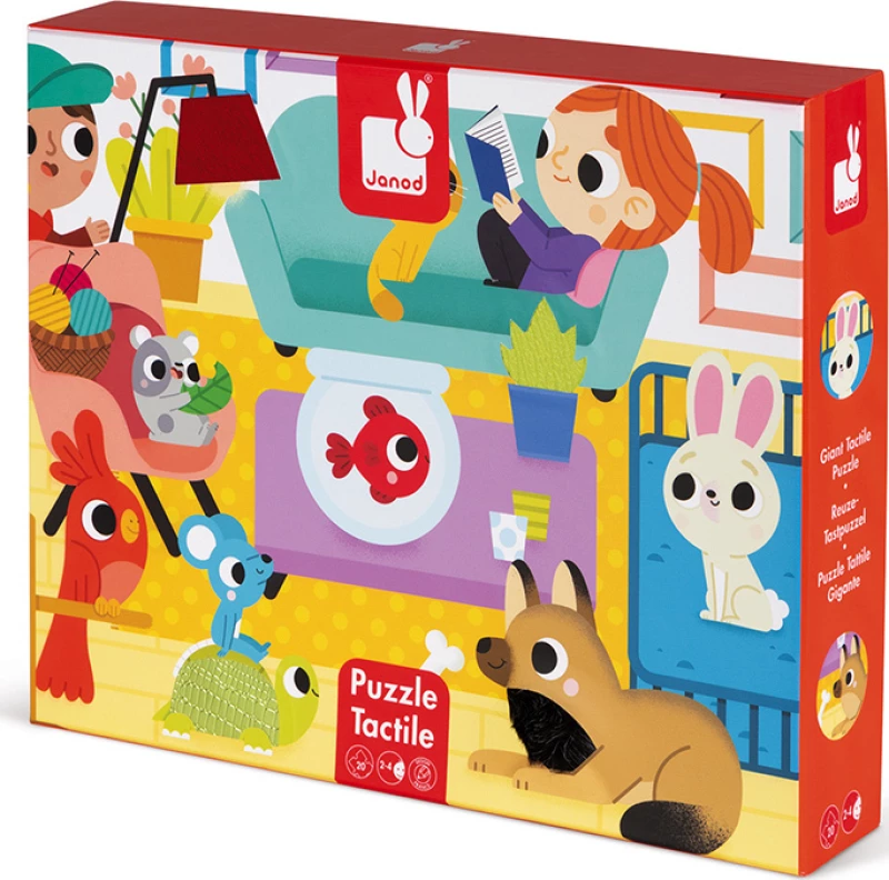 Tactile Puzzle Pets 20pcs Janod