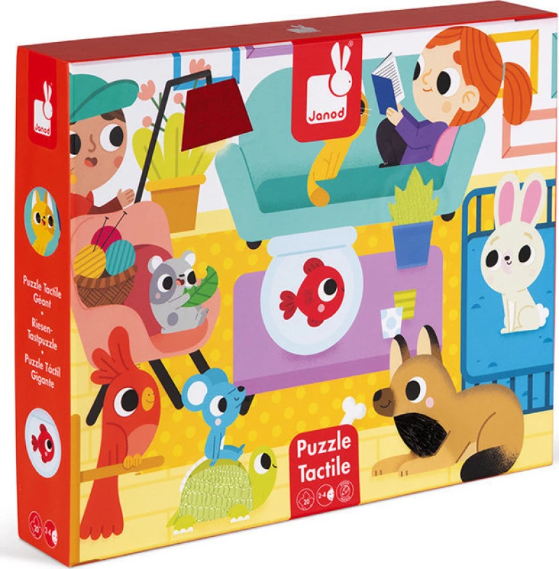 Tactile Puzzle Pets 20pcs Janod