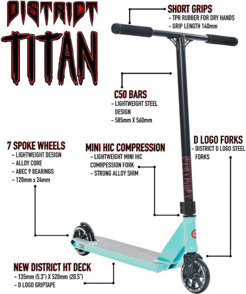 District Scooter Titan Black/Pink