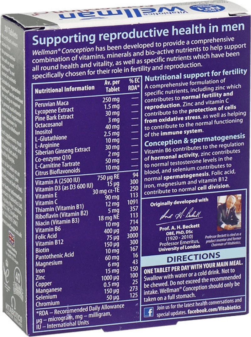Vitabiotics Wellman Conception 30 ταμπλέτες