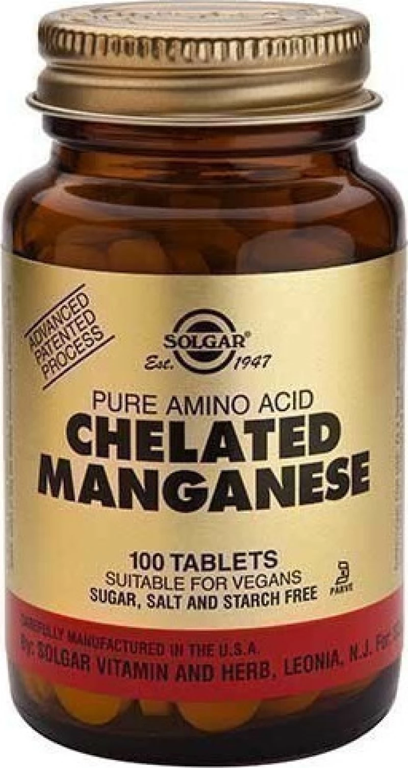 Solgar Chelated Manganese 8mg 100 ταμπλέτες