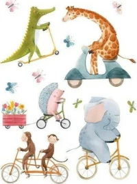 Αυτοκόλλητο Τοίχου Animals Riding