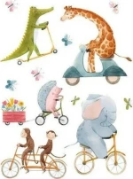 Αυτοκόλλητο Τοίχου Animals Riding