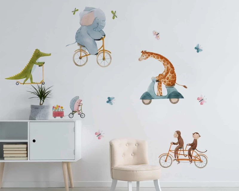 Αυτοκόλλητο Τοίχου Animals Riding